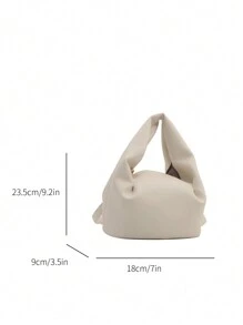 Bolso de mano de moda para mujer, bolso de tela con bloqueo de color elegante, plisado suave con correa para el hombro larga para usar como bandolera o al hombro, monedero pequeño de unicolor claro