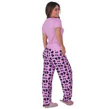 Virginia Short Sleeve Plush Suede Pajamas - Pink - View 2