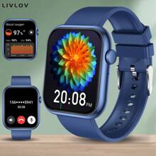 2.0'' Smart Watch Supports Women To Make/Answer Calls, Fitness Trackers With Step/ Calorie/ Tracker, IP67 Waterproof, 100+Exercise Mode, Body Temp Monitor, AI Voice Control, Suitable For Android IOS