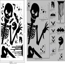 1 miếng dán cửa sổ hình quái vật ma Halloween khổng lồ phù thủy dơi bộ xương trang trí tiệc Halloween bộ bám dính tĩnh điện - màu đen - Xem 15