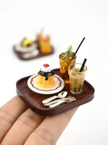 1:12 Dollhouse Miniature Realistic Cake & Bubble Tea Model, Diorama Decor, Photography Prop - Multicolor - View 5