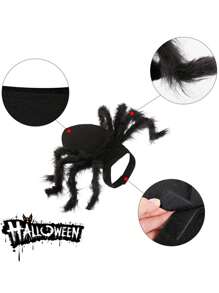 1 bộ trang phục thú cưng nhện nhồi bông cho chó, trang phục trang trí tiệc Halloween vui nhộn - màu đen - Xem 3