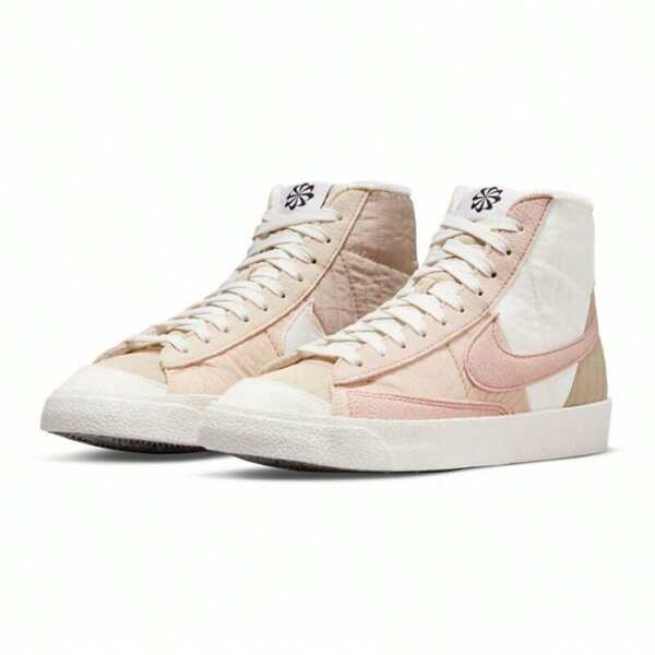 Nike Blazer 77 LX NN Women's Fabric & Synthetic Leather High-Top Sneakers, With Wrapping, Warmth, Slip-Resistance, Durability, Light-Weight, Pearl Pink, DO7445-261