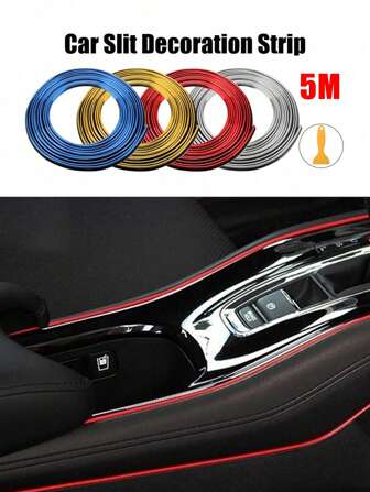 Automotive Interior Molding Strips, Automotive Trim Filling Inserts, 5 Meters, Flexible Plating, Trim Styling, Dashboard Accessories, With Installation Tools