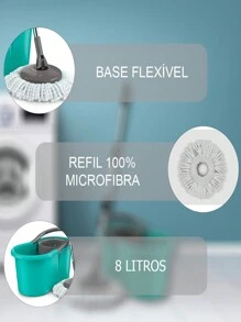 Modern Spin Mop With Bucket Microfiber Cleaning Mop 8 Liters - 綠色 - 查看 2