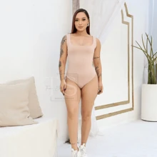 KIT 3 SUPLEX BODYSUIT WITH SQUARE NECKLINE AND TANK TOP LINING - NUDE BLACK aND GRAY - View 6