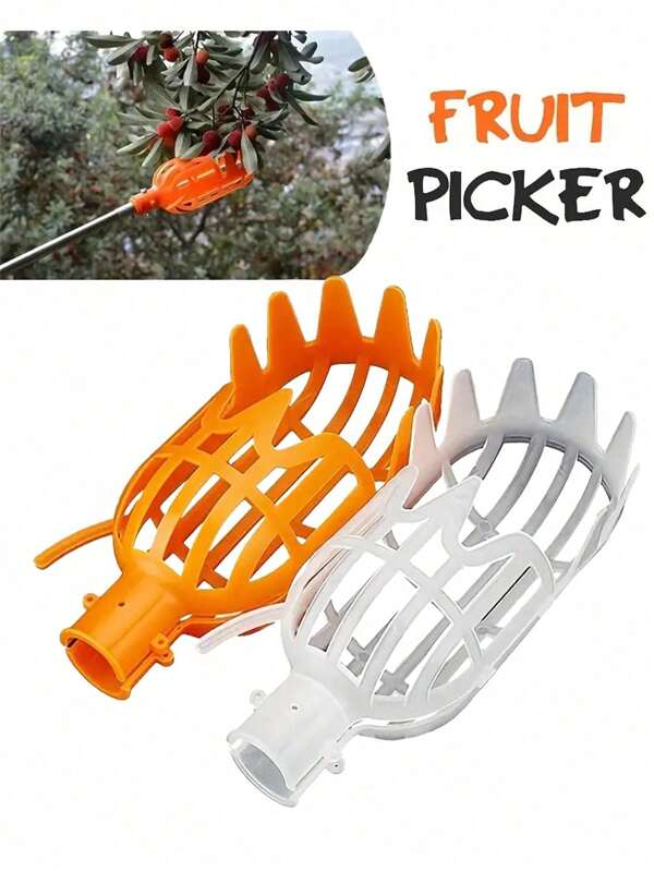 1pc Fruit Picker Head Basket (Pole Not Included) Plastic Fruit Picking Tool Catcher Gardening Fruit Collection High Altitude Bayberry Harvester Dropship