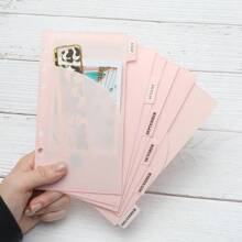 5pcs Double Pockets A6 Binder Devider Bag PP Separator Pages Budget Book Accessory Loose Leaf Ring Saving Pocket Banknotes Holder Organizer Back To School - Multicolor - View 11