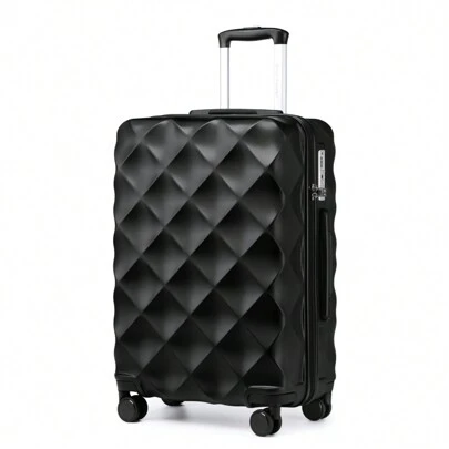 Ultralight ABS+PC Hard Case Bumpy Diamond Carry-On Suitcase With TSA Lock And 4 Spinner Wheels Available In 20" Cabin Size And 24" And 28" Check-In Sizes(1 Pc)