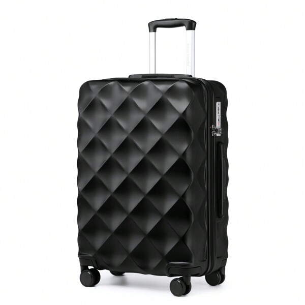 British Traveller Ultralight ABS+PC Hard Case Bumpy Diamond Carry-On Suitcase With TSA Lock And 4 Spinner Wheels Available In 20" Cabin Size And 24" And 28" Check-In Sizes(1 Pc)