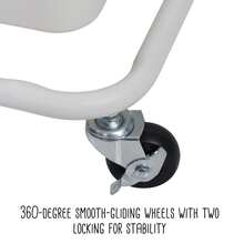 3-Tier Rolling Craft Cart With Handle, White - White - View 7