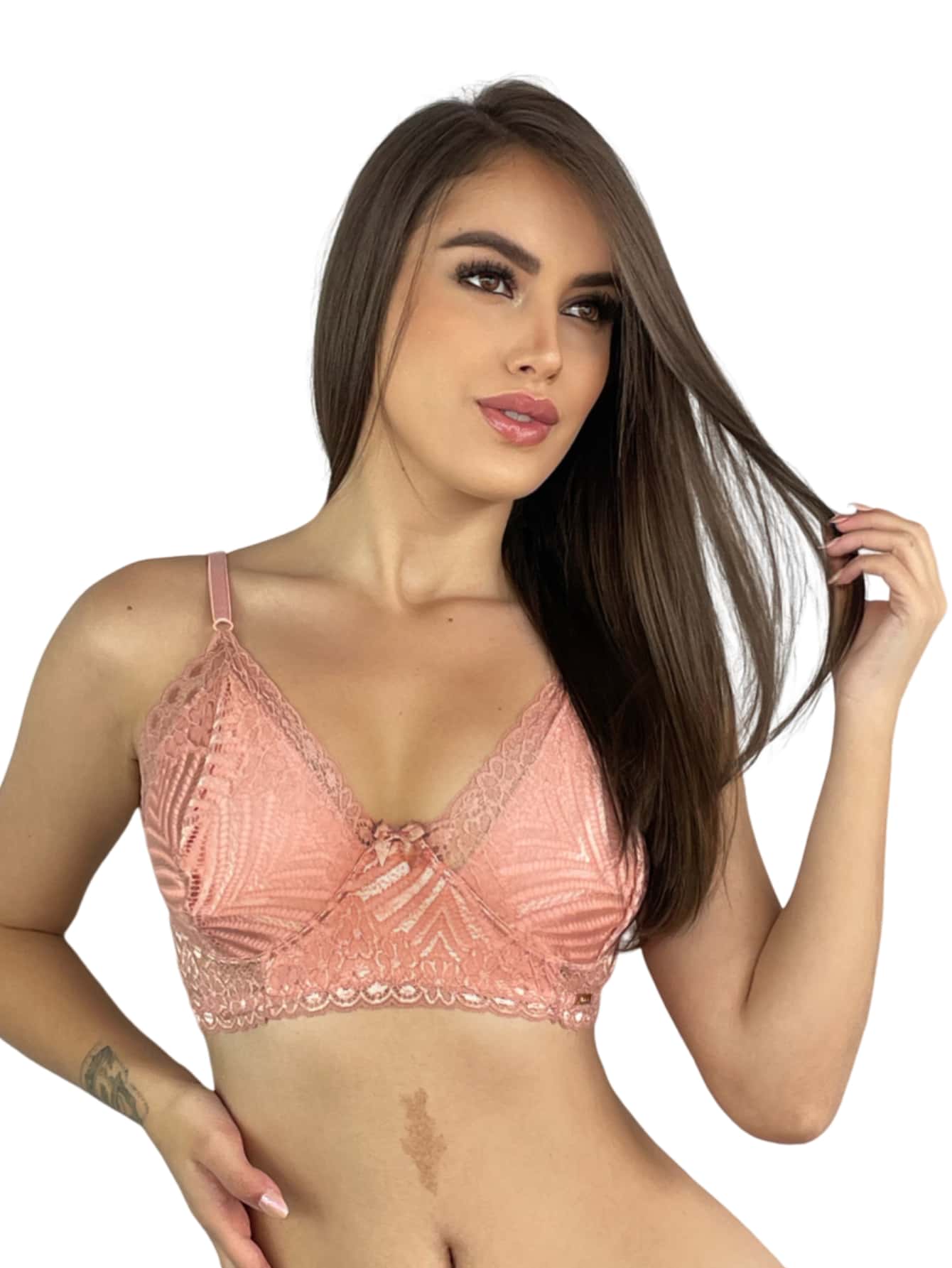 Charme Dela's Virginia Lace Bra With Strappy Detail - 淺粉色 - 查看 1