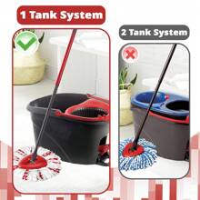 3个拖把头替换装，清洁力提升40%，适用于O-Cedar/Viledo Easy Wring单桶旋转拖把系统，深度清洁，超细纤维材质，可机洗（无需水桶） - 紅色 - 查看 2