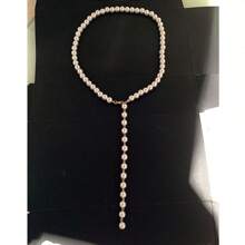 1pc Y-Shaped Faux Pearl Versatile Beaded Long Tassel Necklace/Sweater Chain