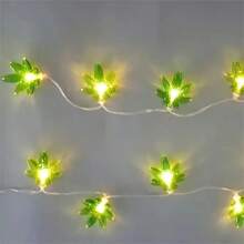 1PC 1.5M10LED/3M20LED Green Clover Battery Box String Light, Designed With Clover Leaves, Powered By AA Batteries (Excluding Batteries), Suitable For Bedroom, Living Room, Garden, Courtyard, Party, Balcony, Bar Decoration