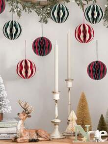 1pc Honeycomb Ball Pendant Easy Assemble New Year Christmas Tree Paper Hanging Decoration Wedding Birthday Party - Multicolor - View 10