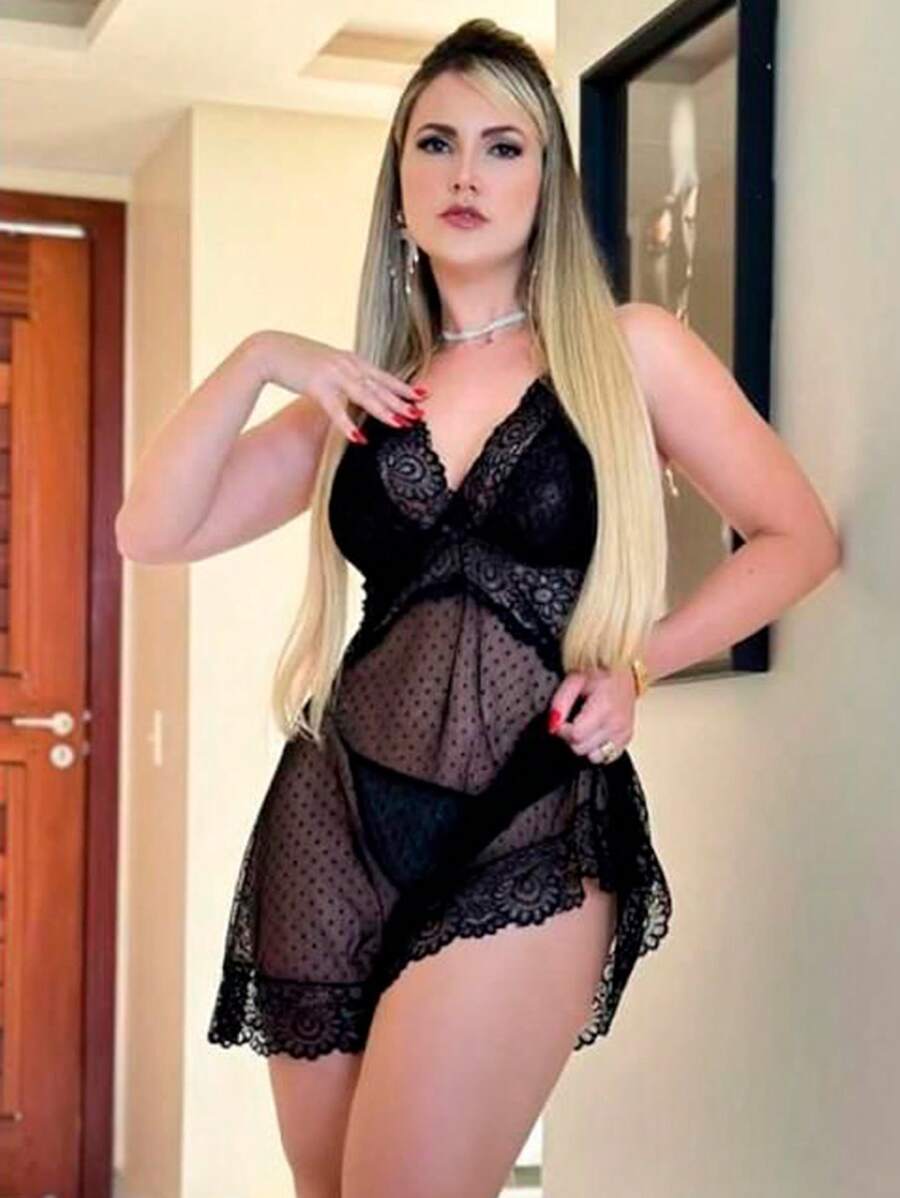 Plus Size Nightgowns & Sleepshirts - Black - View 1