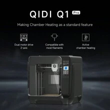 Impresora 3D QIDI Tech Q1 Pro, motores Z duales, cámara calentada a 60 ℃, impresión a 350 °C, extrusora trimetal, nivelación automática, alta velocidad ≤600 mm/s, CPU de 64 bits, detección de filamento, 245 x 245 x 240 mm - Enchufe de la UE .
