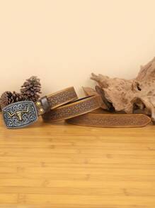 1pc Women's Casual Retro Floral Pattern Western Style Belt