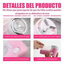 Quita Pelusa Para Ropa Electrico, removedor eléctrico portátil y recargable de pelusas y bolitas, herramienta efectiva y rápida para quitar pelusas y bolitas de ropa, muebles y alfombras - Rosa - Ver 3