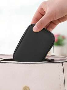 1PC Portable Mini Storage Bag, Mobile Phone Charger Data Cable Organizer Bag, Zipper Around Box Wallet, USB Charger Headphone Organizer, Portable Hard Drive Earphone Case USB Charger Headphone Organizer, Portable Hard Drive Earphone Case Power Bank Travel Portable Charger Charger Case School College Headphone Case Cable Bag Electronic Bag Power Bank Charger - Multicolor - View 4