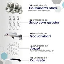 Kit Pescaria Completo 4 Varas e 4 Molinetes + Maleta com Acessórios como Iscas, Anzol, Boia e mais