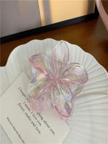 4 pièces Pinces à cheveux en forme de fleur Y2K pour femmes, effet mermaid avec laser, grande taille: 8cm/3,15 pouces, rose/blanc/bleu/jaune, pinces à cheveux en plastique légères, à la mode, polyvalentes, élégantes, minimalistes, accessoires capillaires de couleur unie convenant pour le port quotidien, les fêtes décontractées, les trajets domicile-travail, coiffure exclusive pour attacher les cheveux, les chignons, se laver le visage, se baigner, se maquiller et assortir les vêtements avec des accessoires, des couvre-chefs, des ornements et des pinces. Accessoires scolaires roses - Multicolore - Voir 7