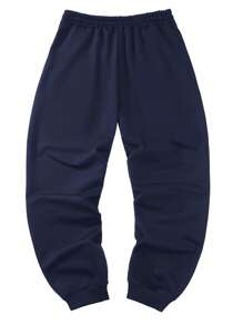 5件套男士经典纯色休闲运动慢跑裤，抽绳腰带，束脚设计，带口袋，适合户外跑步，春秋季穿着 - 彩色 - 查看 3