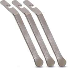 3-Piece Bicycle Tire Iron Spoon Set - Tire Repair Tool Kit With Heavy-Duty Metal Steel Bars For Changing Bike Tires - Silver - View 1