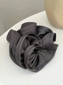 1pc/3pcs Elegant Satin Large Scrunchies With Ruffle Trim, Soft & Stretchy Hair Ties For Bun, Ponytail, Everyday Usescrunchy Hair Ties, Casual