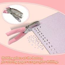 1pc Metal Handheld Paper Punch Punchers With Soft Grip,Star Hole Punch,Hand Grip Type Labor-Saving Puncher, Heart Hole Punch,Holes For DIY Craft Tag 2025 Graduation Gift, For Wedding - Pink - View 10