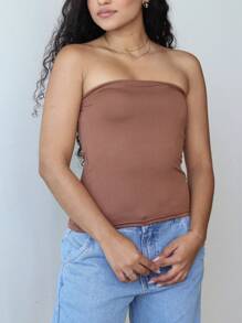 Kit 3 Women's Tube Top Strapless Suplex Blouse - 黑色 - 查看 6