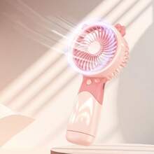 Portable Handheld Fan Small Cooling Fan USB Rechargeable Quiet Cooler Mini Handheld Fan - Pink - View 2
