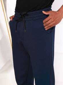 West Route Men's Skinny Jogger Sweatpants With 3 Pockets - Navy Blue - View 7
