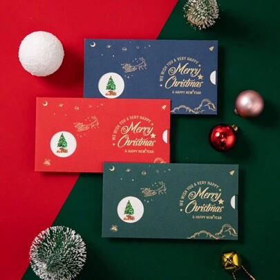 3 szt./6 szt./9 szt. Asortyment wycinany laserowo, foliowane kartki świąteczne/noworoczne, zabawna karta, karta podarunkowa, karta z podziękowaniami, walentynki, ślub, powrót do szkoły, artykuły szkolne