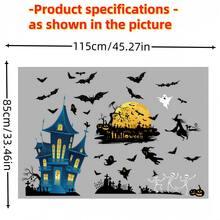 2pcs/1pc Halloween Stickers, Spider, Bat Horror Decor Stickers, Static Cling Window Glass Sticker - Multicolor - View 2