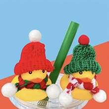 5قطع قبعة مصغرة مرسومة بالإبرة جميلة لأغطية الأصابع حرف تزيين حفلة عيد الميلاد