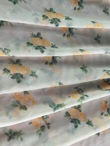 QING ROU 1 chiếc váy ngủ dây mảnh mát mẻ cho nữ, áo ngủ ren hoa nhỏ màu vàng nhẹ, váy ngủ mini dây mảnh dễ thương bằng lưới hoa màu vàng, cổ chữ V có nơ trang trí, thích hợp mặc ở nhà hàng ngày - trắng - Xem 8