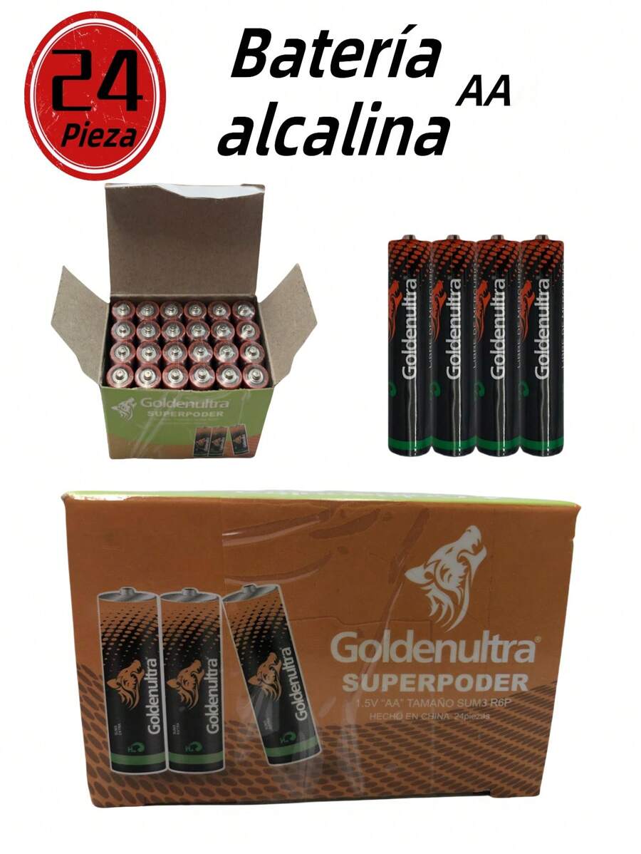 24 Piezas de Baterías Pilas Carbon "AA" 1.5V Alta Duración y Mayor Capacidad de Carga,para electrodomésticos, controladores, luces, juguetes, alto rendimiento - Automóvil club británico - Ver 1