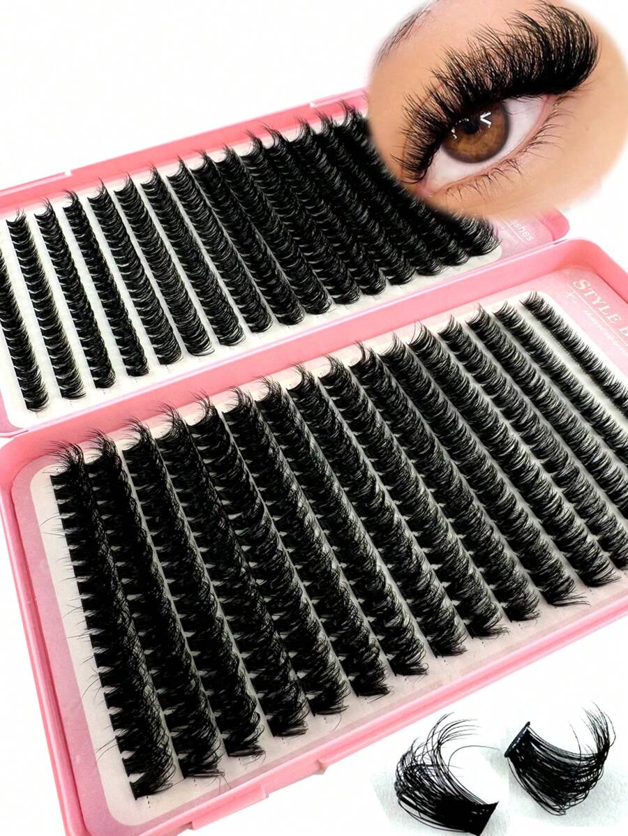 HBZGTLAD 608pcs DIY 80+100D Individual Lash 9-18mm Mixed 5D Fluffy Lash Curl Individual Lash DIY Lash Extension Lash Book Lash Clusters,Eye Lash Clusters,Individual Eyelashes,Lashes,Fake Lashes - Black - View 1