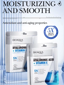 10 片 BIOAOUA 透明质酸和维生素 C 亮白保湿面膜