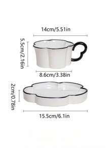 Luxury Petal Design Coffee Set, Ceramic Tea Cup And Saucer, Suitable For Afternoon Tea, Desserts And Gifts, Breakfast Drinkware, Tea Party, Afternoon Tea, Home, Garden, Restaurant, Summer And Winter Back To School