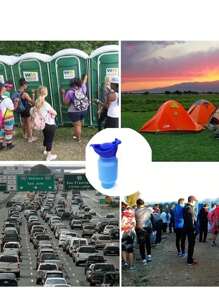 1 件，可收缩小便器，750ML 男女便携式移动厕所便盆小便瓶，可重复使用的应急小便器，适用于旅行、露营、交通堵塞和排队、旅行必需品 - 藍色 - 查看 2