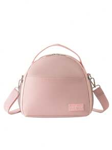 1pc Semicircular Thermal Bag, Oxford Cloth Material, Modern Minimalist Design, Outdoor Travel Picnic Cooler Lunch Box Bag With Shoulder Strap Lunch Bag Lunchbox Lunch Bag Women For School For Teacher For Camping Cooler Bag For Classroom Cool Bag Picnic Bag Office AccessoriesInsulatedWomanFor Women LadiesSchool Supplies Stuff Accessories Bag For School School Accessories School Stuff