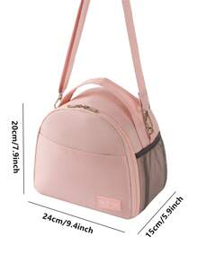 1pc Semicircular Thermal Bag, Oxford Cloth Material, Modern Minimalist Design, Outdoor Travel Picnic Cooler Lunch Box Bag With Shoulder Strap Lunch Bag Lunchbox Lunch Bag Women For School For Teacher For Camping Cooler Bag For Classroom Cool Bag Picnic Bag Office AccessoriesInsulatedWomanFor Women LadiesSchool Supplies Stuff Accessories Bag For School School Accessories School Stuff