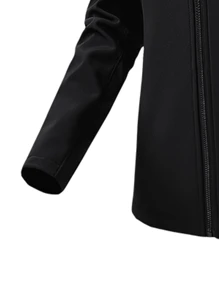 Chaqueta de forro polar suave a prueba de viento para mujer, abrigo grueso y cálido de invierno - Negro - Ver 4
