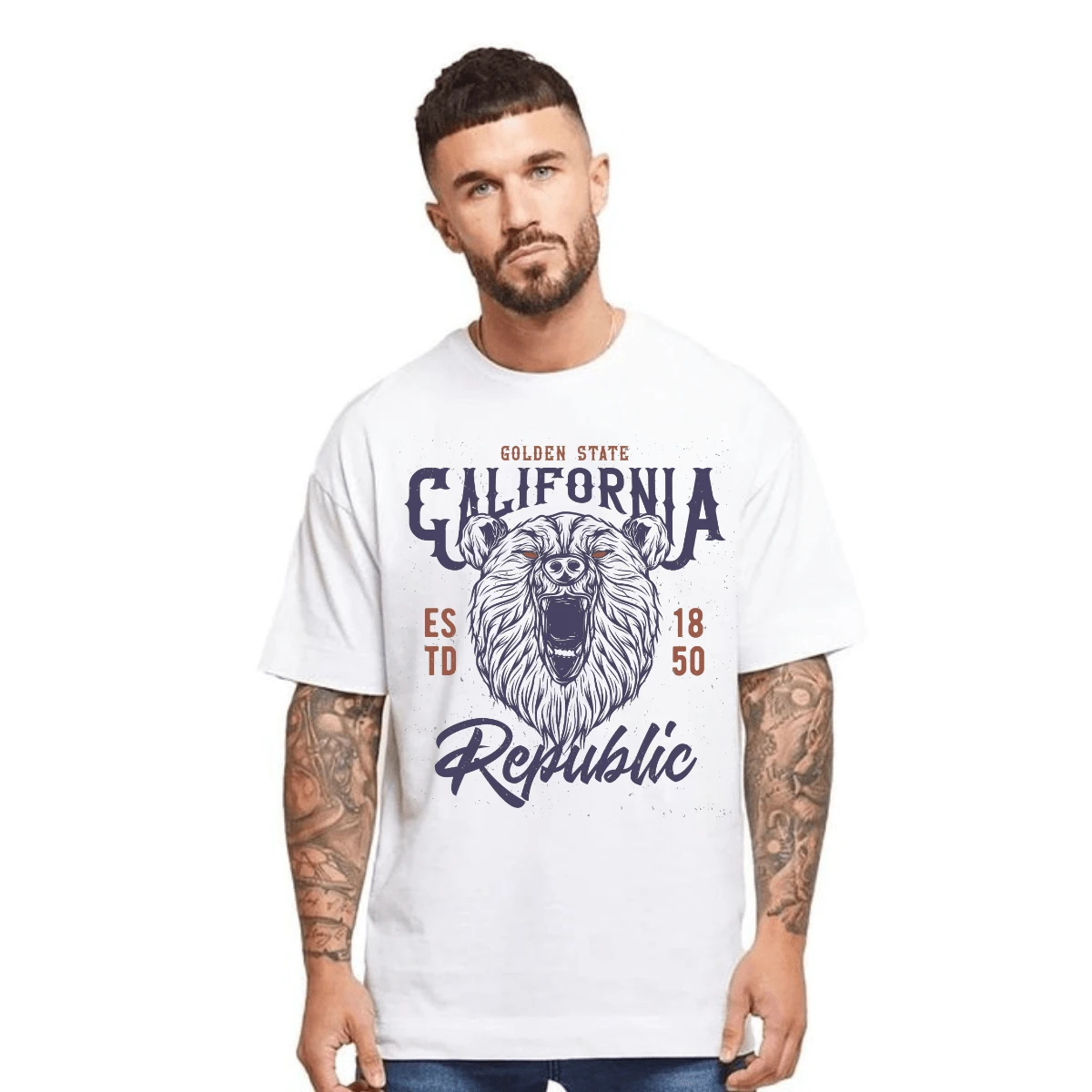 Republica Launch T-Shirt 100% Cotton Exclusive High Quality Men's Blouse - trắng - Xem 1