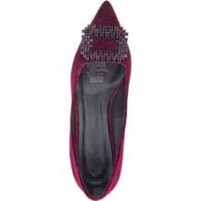 Zapatilla Terciopelo Con Herraje Tacón Alto 9cm Dama Color Vino - Rojo violeta - Ver 3