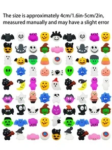 1/5/10 Pieces - TPR Halloween Bun Pinch Fun Gift, Stress Relieving Toy Super Cute Pumpkin Ghost Bun [Random Shipping]