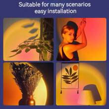 1个电池供电的触摸式LED壁灯，日落灯造型，可安装在墙柜上，营造氛围，适用于厨房、卧室、衣柜等场所，也可作为夜灯装饰，用于摄影/自拍/派对装饰，或作为情人节氛围装饰。 - 多色 - 查看 10